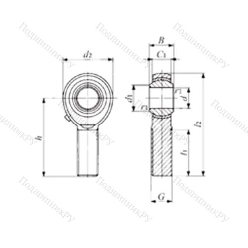 Подшипник скольжения сферический POS 6