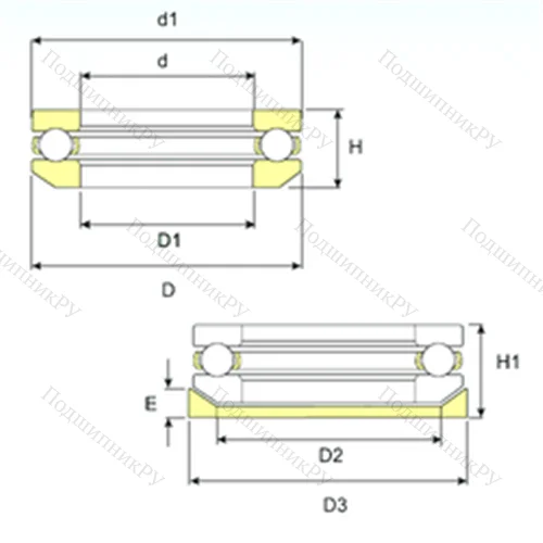 Подшипник шариковый упорный 53208 U 208 от производителя  ISB