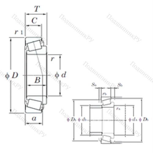 Подшипник роликовый радиально-упорный LM 11749R/LM 11710 от производителя  KOYO