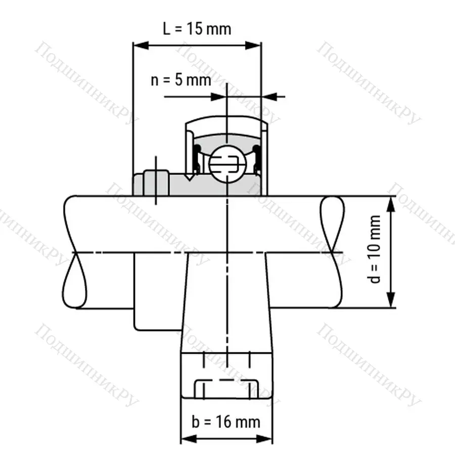Подшипниковый узел SS KP 000 ST - Вал: 10 мм