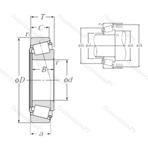 Подшипник роликовый радиально-упорный 4T-05066/05185 от производителя  NTN