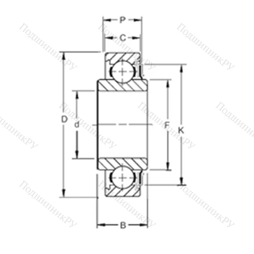 Подшипник шариковый радиальный 206KR 7