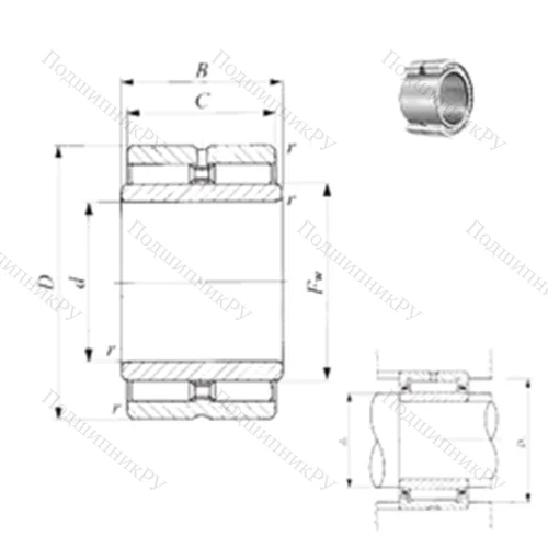 Подшипник игольчатый радиальный GTRI 284530 от производителя  IKO