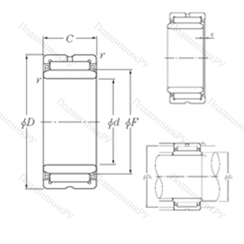Подшипник игольчатый радиальный NK 105/36R+IR 95?105?36