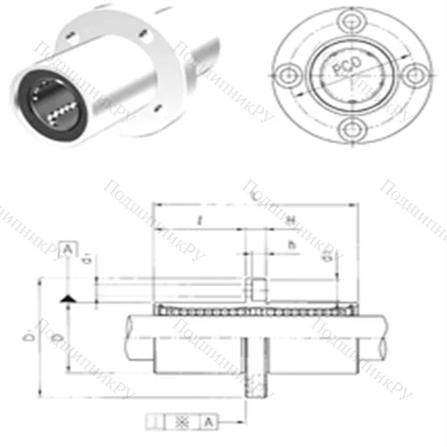 Подшипник шариковый линейный LMEFM 20UU от производителя  Samick