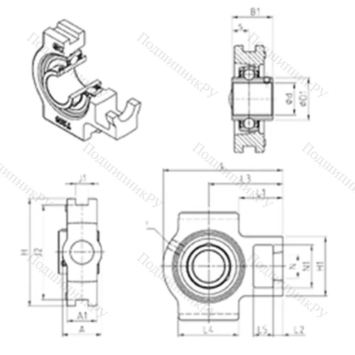 Подшипниковый узел шариковый радиальный UCT 318