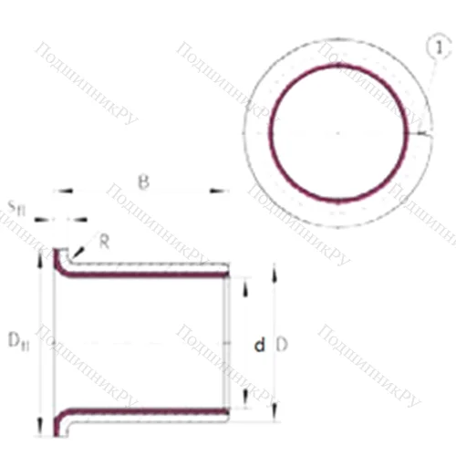 Подшипник скольжения EGF 12120-E 40-B