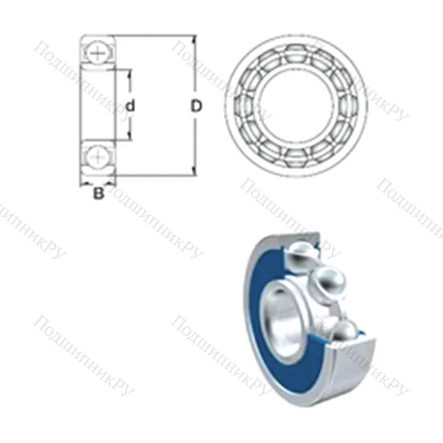 Подшипник шариковый радиальный 6017-2RS от производителя  ZEN