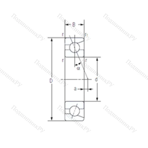 Подшипник шариковый радиально-упорный 7902C