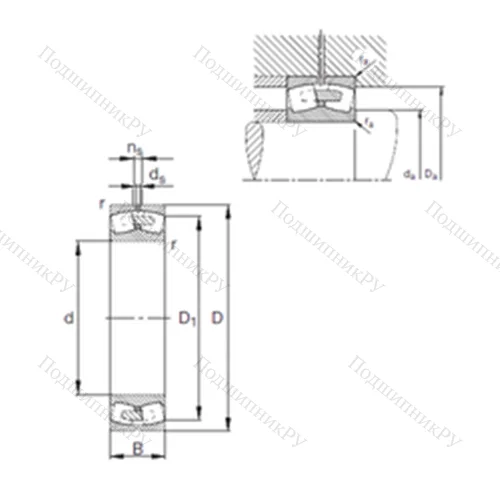 Подшипник роликовый радиальный самоцентрирующийся 23188-E 1A-MB 1