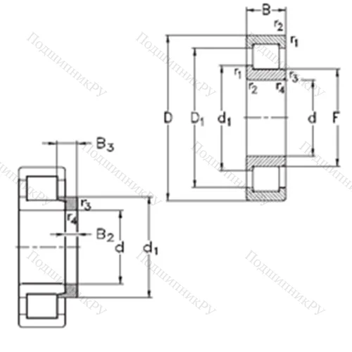 Подшипник роликовый радиальный NJ 320-E-M 6+HJ 320-E