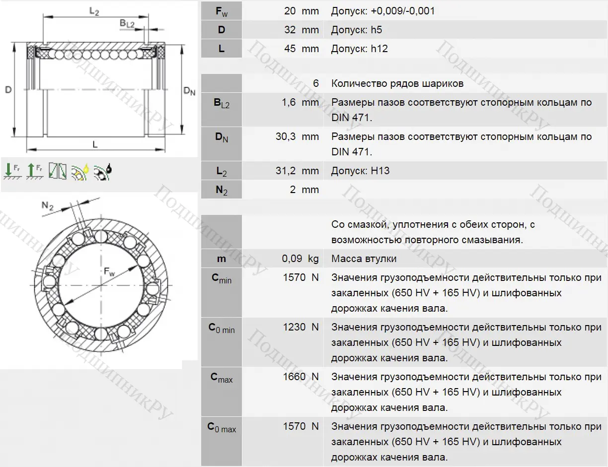 Подшипник KB 20 PP в Чебоксарах