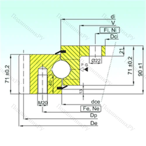 Подшипник шариковый опорно-поворотный EBL.30.1455.201-2STPN от производителя  ISB