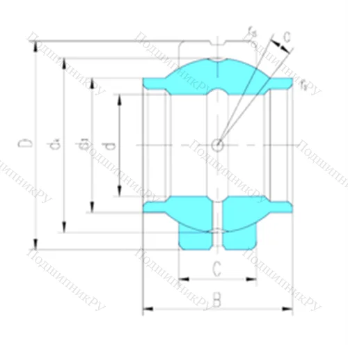 Подшипник скольжения сферический GEEW 32ES-2RS
