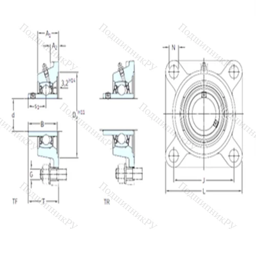 Подшипниковый узел шариковый радиальный FY 2.11/16 TF от производителя  SKF Подшипниковый узел шариковый радиальный FY 2.11/16 TF от производителя  SKF