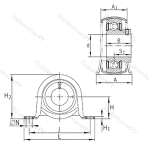 Подшипниковый узел шариковый радиальный PBY 30
