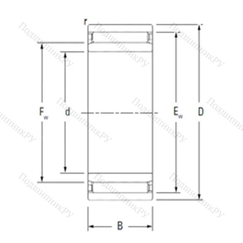 Подшипник игольчатый радиальный NAO 12X 24X 20