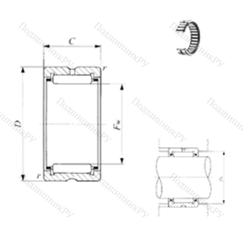 Подшипник игольчатый радиальный BR 486028 от производителя  IKO