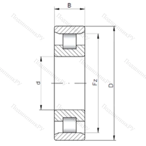 Подшипник роликовый радиальный N 3876 от производителя  CX Подшипник роликовый радиальный N 3876 от производителя  CX