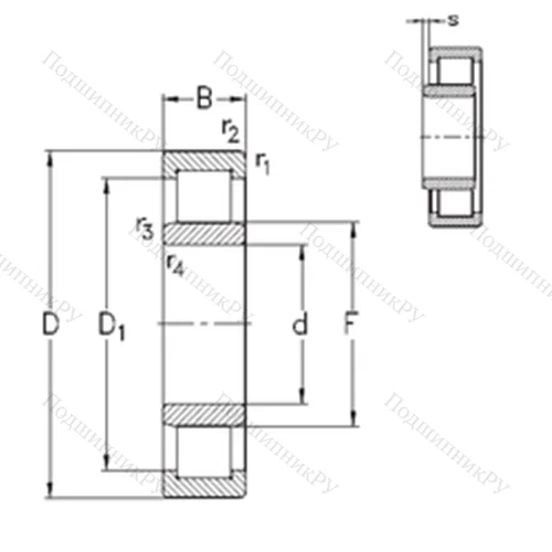 Подшипник роликовый радиальный NU 1052-E-M 6