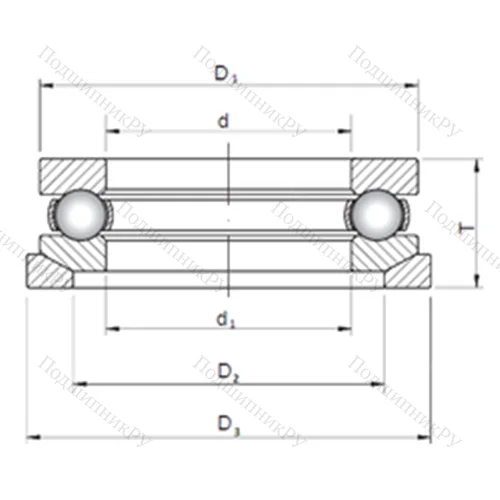 Подшипник шариковый упорный 53224U+U 224 от производителя  CX