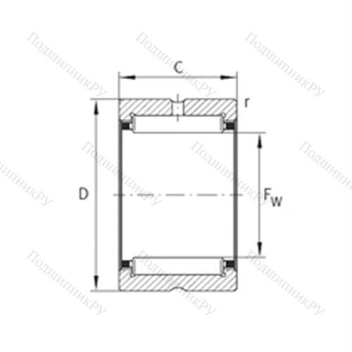 Подшипник игольчатый радиальный TNB 44135S 01