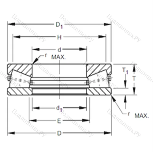 Подшипник роликовый упорный I-2077-C