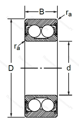 Радиально-упорный шариковый подшипник 3056305 2RS (3305 A 2RSTN) в Чебоксарах