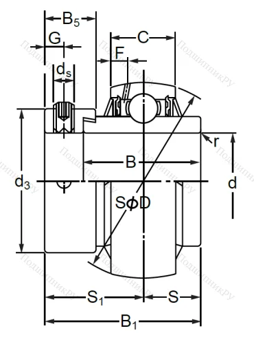 Корпусный подшипник UEL 209 в Чебоксарах