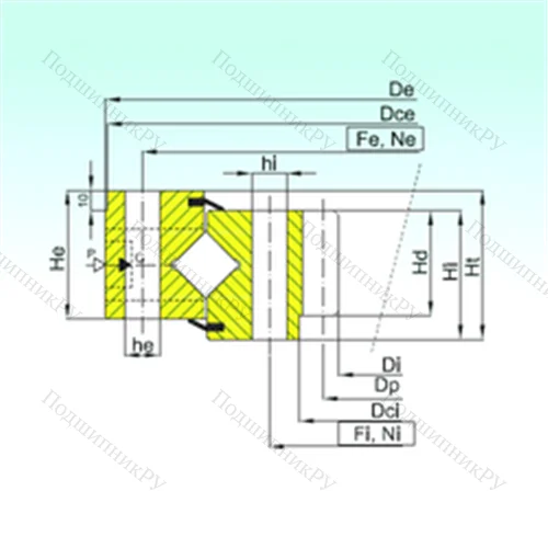 Подшипник роликовый опорно-поворотный ZR 1.25.1050.400-1SPPN