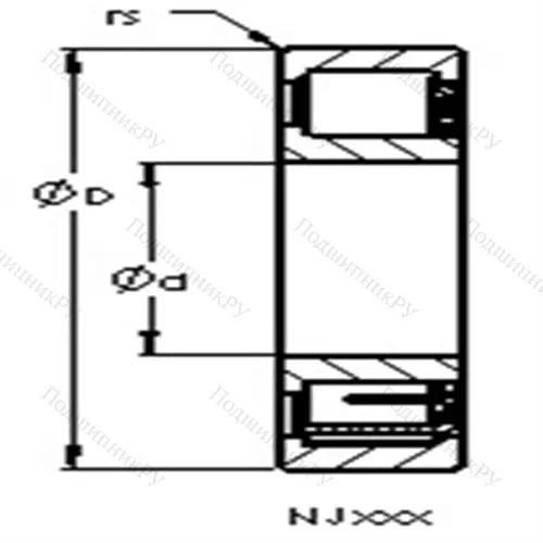 Подшипники роликовые радиальные с цилиндрическими роликами NJ 2304 E от производителя  AST