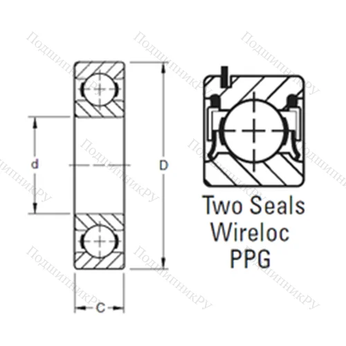 Подшипник шариковый радиальный S 1PPG