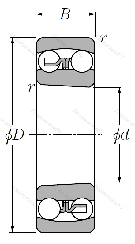 Двухрядный шариковый подшипник 1310 SK