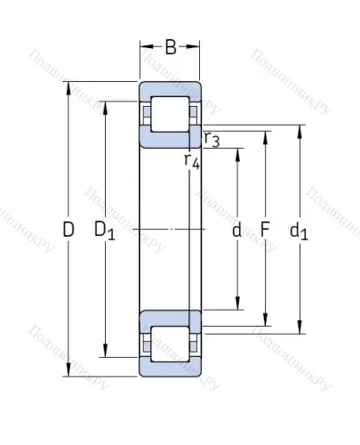 Роликовый цилиндрический подшипник NUP 2205 ECP от производителя  SKF
