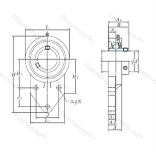 Подшипниковый узел шариковый радиальный UCFB 207