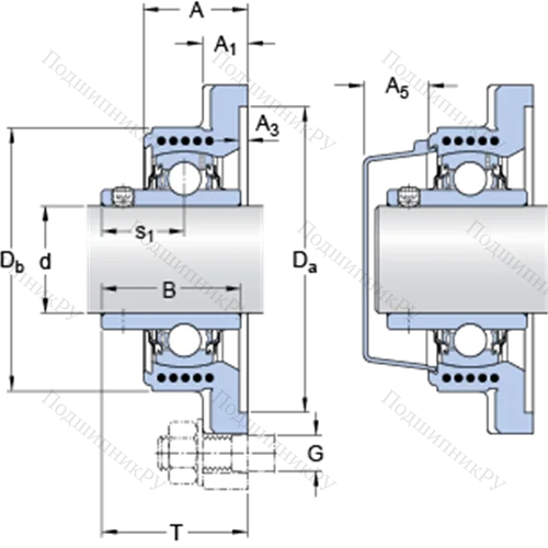 Фланцевые подшипниковые узлы типа Y (корпус типа Y-TECH, квадратный фланец, крепление стопорными винтами) FYK 40 TR
