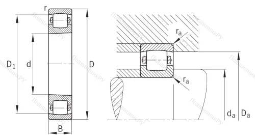 Сферический роликовый подшипник с конической посадкой на вал 23228 E 1 K TVPB (FAG) от производителя  FAG