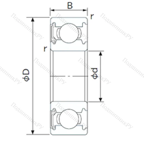 Подшипник шариковый радиальный 1652-RS от производителя  CYSD Подшипник шариковый радиальный 1652-RS от производителя  CYSD