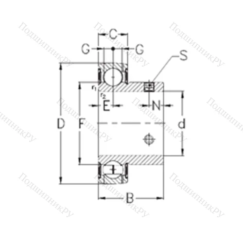 Подшипник шариковый радиальный GAY 12-NPPB