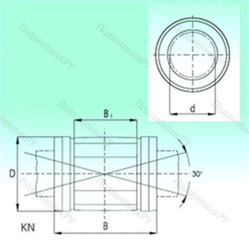 Подшипник шариковый линейный KN 3068-PP от производителя  NBS