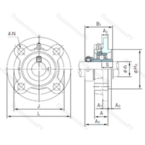 Подшипниковый узел шариковый радиальный UGFC 207