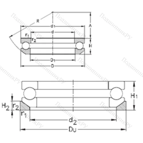 Подшипник шариковый упорный 53330+U 330 от производителя  NKE