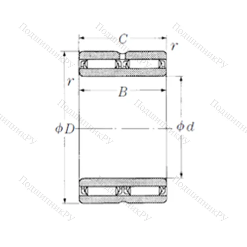 Подшипник игольчатый радиальный NAFW 406240