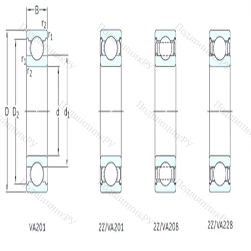 Подшипник шариковый радиальный 6218-2Z/VA 228 от производителя  SKF