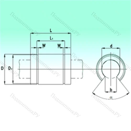 Подшипник шариковый линейный KBO 1636-PP от производителя  NBS