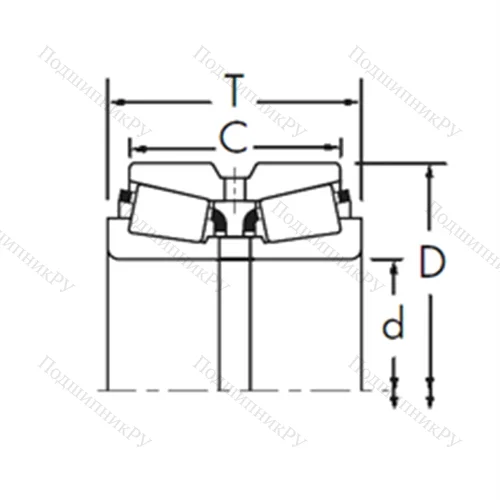 Подшипник роликовый радиально-упорный 570/563D+X 1S-570 от производителя  TIMKEN