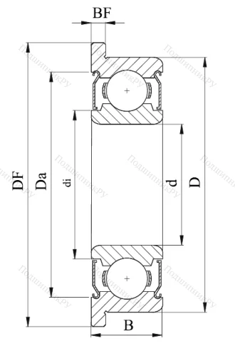 Однорядный шариковый подшипник F 688 ZZ (ZEN) от производителя  ZEN