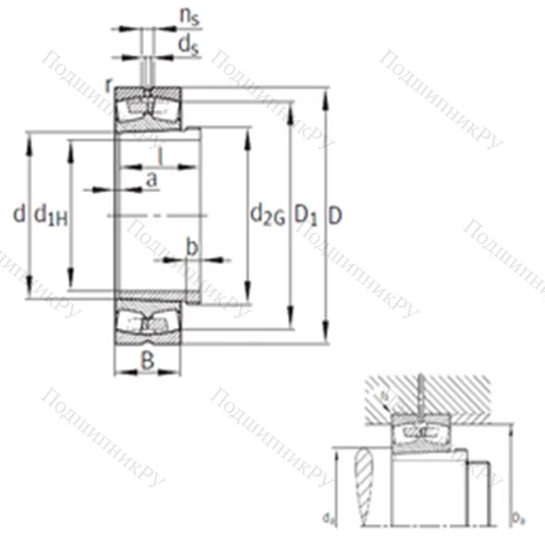 Подшипник роликовый радиальный самоцентрирующийся 23056-B-K-MB+AH 3056