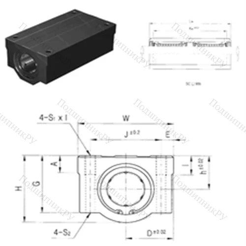 Подшипник шариковый линейный SC 20WUU от производителя  Samick