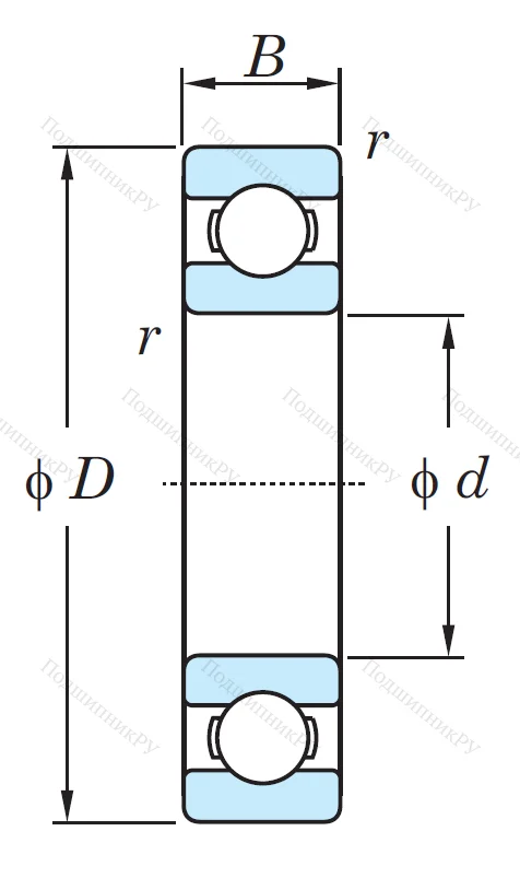Однорядный шариковый подшипник 6302 CM